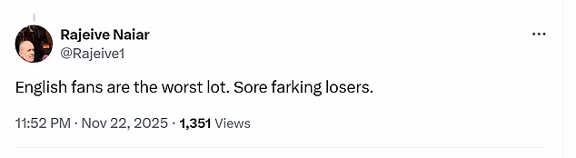 Australski navijači također su se obratili X-u i odgovorili istom mjerom