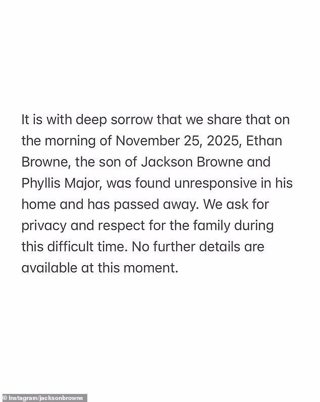 Srceparajući gubitak najavljen je u izjavi objavljenoj u srijedu na Jacksonovim računima društvenih medija