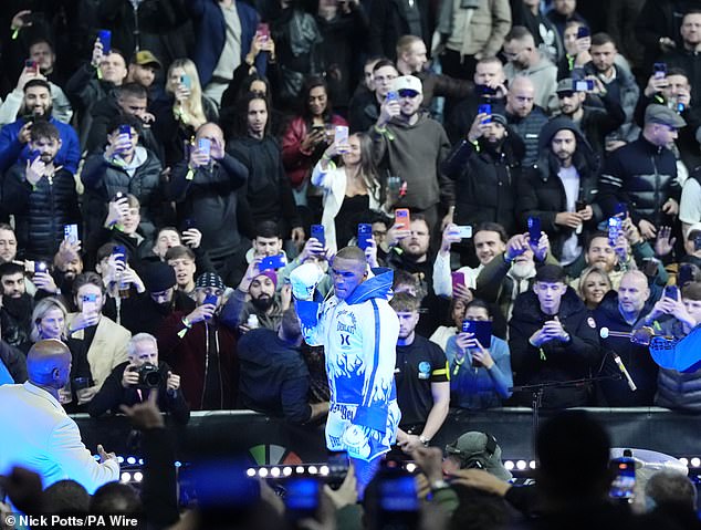 Conor Benn walks out before at the Tottenham Hotspur Stadium, London. Picture date: Saturday November 15, 2025. PA Photo. Photo credit should read: Nick Potts/PA Wire.RESTRICTIONS: Use subject to restrictions. Editorial use only, no commercial use without prior consent from rights holder.