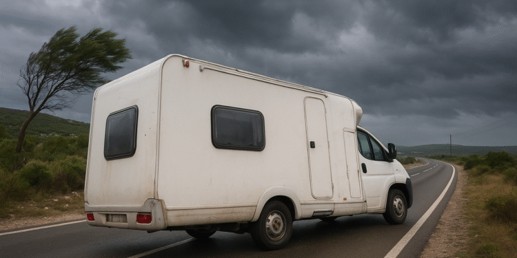 DRAMA NA KRČKOM MOSTU Orkanska bura prevrnula kamper s Talijanima