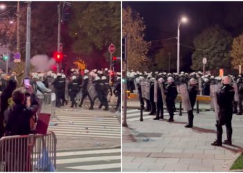 Kaos u Beogradu: Iz Ćacilenda letjela pirotehnika na građane, policija sve samo gledala