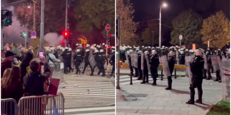 Kaos u Beogradu: Iz Ćacilenda letjela pirotehnika na građane, policija sve samo gledala