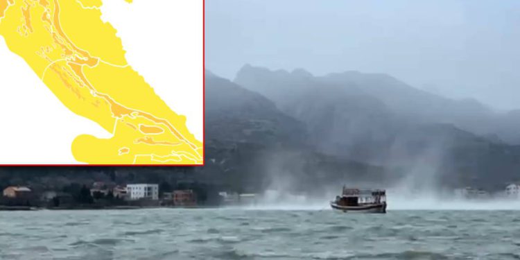 Obilna kiša uz jako jugo i narančasti meteoalarm duž cijele obale, a onda navečer slijedi nagli zaokret!