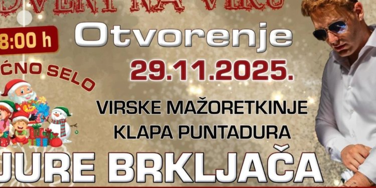 Paljenjem prve svijeće i koncertom Jure Brkljače počinje blagdanski program