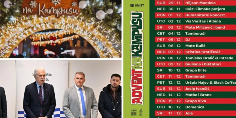 Slobodna Dalmacija – Sveučilište sve zove na spektakularni Advent na Kampusu: lista glazbenih zvijezda je velika, a skoro sve je gratis!