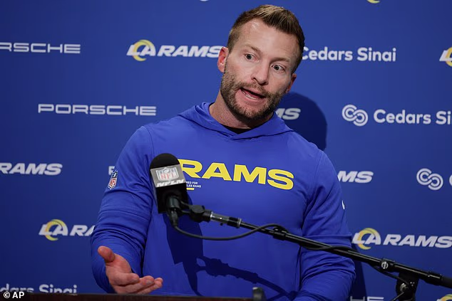 Glavni trener Sean McVay postavljen je na mjesto na postolju nekoliko sekundi nakon što je Nacua tvitao