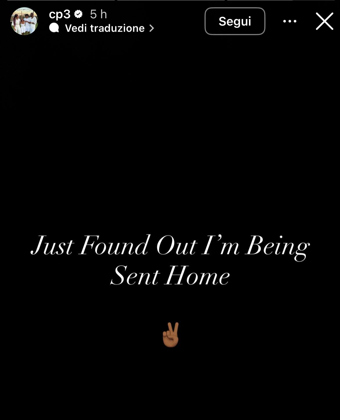 Instagram priča Chrisa Paula