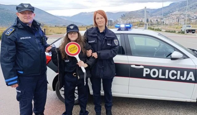 Djevojčica iz Mostara htjela je biti policajka na jedan dan, MUP HNŽ joj ispunio želju