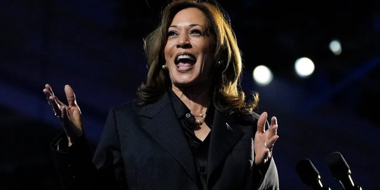 Harris zahvaljuje pristalicama za obranu demokracije na zimskom sastanku DNC-a