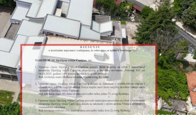 Poništen natječaj za ravnatelja Dječjeg vrtića Čapljina, inspektor utvrdio da nije bilo rang liste ni bodovanja