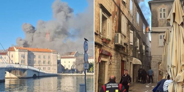 Požar u Trogiru zahvatio cijeli blok kuća. Gradonačelnik: “Udaljite se!”