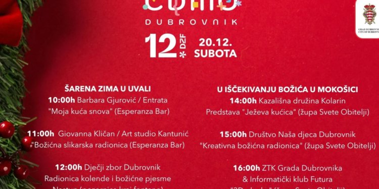 Prijavite se na mnoštvo kreativnih i zabavnih programa u sklopu 12. Dubrovačkog zimskog festivala u Uvali Lapad i Novoj Mokošici