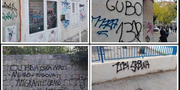 Sramotni grafiti u centru Splita, sve prijavljeno komunalnim službama