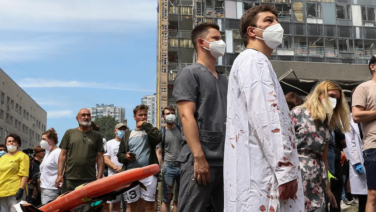 Posljedice raketnog napada na Ukrajinu.