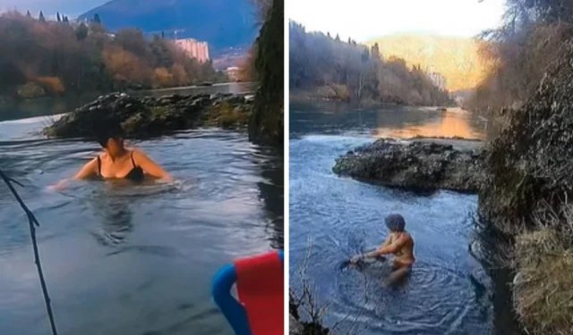 VIDEO Božićni ‘Ice challenge’ u ledenoj Neretvi, pogledajte impresivni poduhvat ove Mostarke