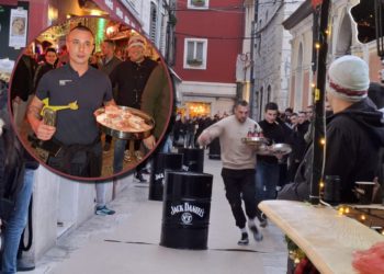 VIDEO Na Obrovu konobari trčali za glavnu nagradu od tisuću eura, evo tko je pobjednik