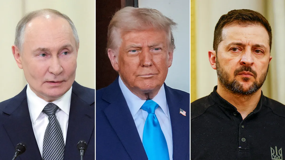Ruski predsjednik Vladimir Putin, predsjednik Donald Trump, ukrajinski predsjednik Volodymyr Zelenskyy
