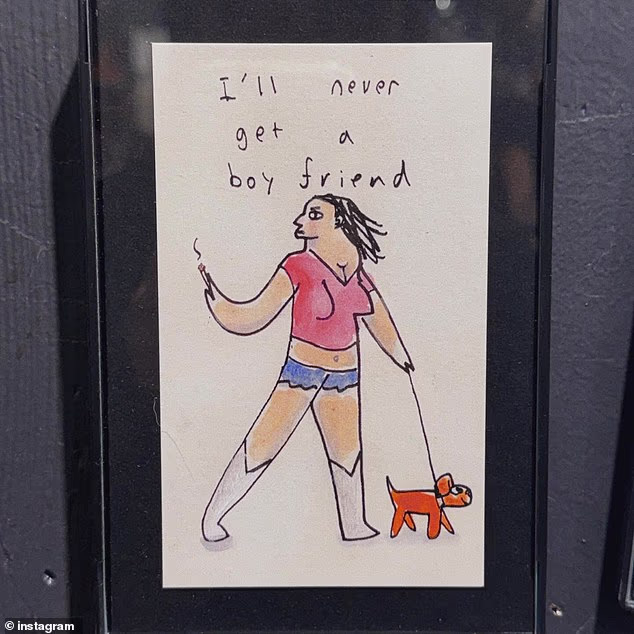 Na vrtuljku je bio slikovit crtež s porukom 'Nikad neću naći dečka'