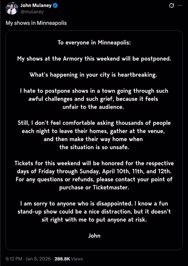 U četvrtak navečer javio se X s porukom u kojoj je najavio da će se predstave odgoditi jer je 'situacija tako nesigurna' u gradu