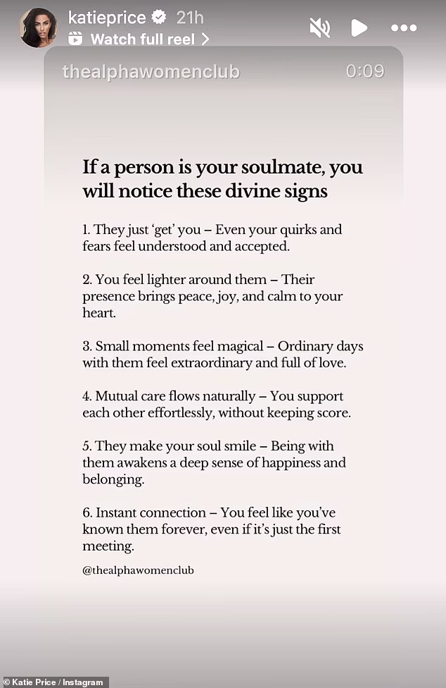 Još jedan post je bio o prepoznavanju svoje srodne duše i 'božanskim' znakovima koje će osoba primijetiti kada ih upozna