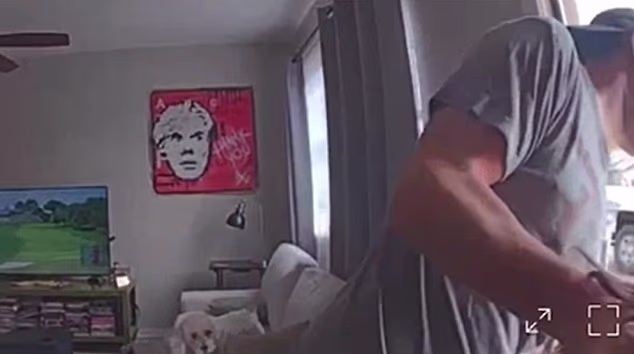 Snimka kamere Ringa, koju je ekskluzivno dobio Daily Mail, čini se da prikazuje Prokopa, 35, kako nasilno podiže i gura svoju bivšu Lucy, 24, kroz ulazna vrata kuće u Victoriji, Teksas.