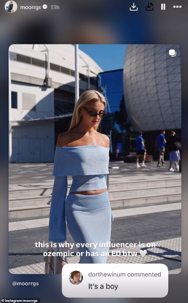 Riddle je reagirala na komentar koji je implicirao da je trudna na ovoj slici