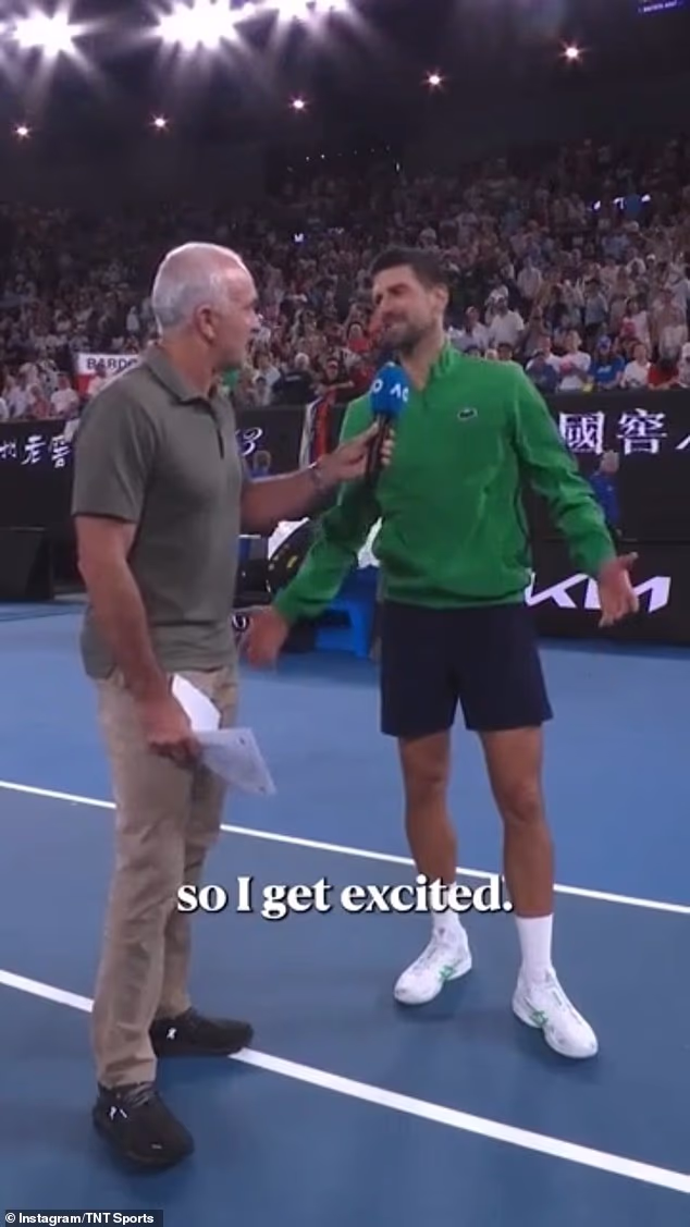 Masur je bio u centru pažnje i nakon meča, rekavši da se 'uzbudio' zbog Đokovićevog tijela