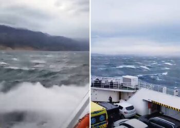 DHMZ izdao upozorenje na opasne vremenske pojave – Pogledajte snimku borbe trajekta s jugom prema Rabu