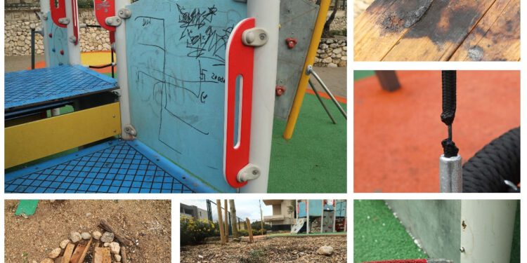 DIVLJACI U MAKARSKOJ Potpuno uništili i zapalili više puta obnovljeno dječje igralište, počupali stotine posađenih grmova