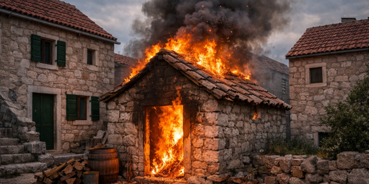 POŽAR NA HVARU Poginula jedna osoba, vatra izbila u dimnoj kuhinji