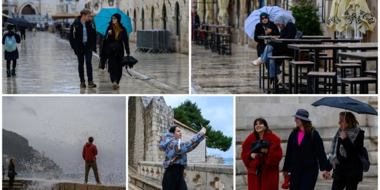 Počinje sezona siječanjskog mrtvila: Finuo zimski festival, na Stradunu razmontirana pozornica, rijetke šetače okupala kiša