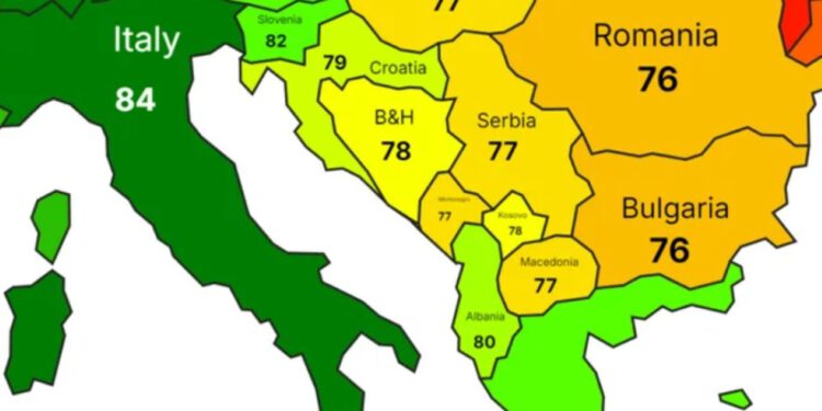 Pojavila se nova karta Europe: Preko Hrvatske napisali 79, a Srbije 77
