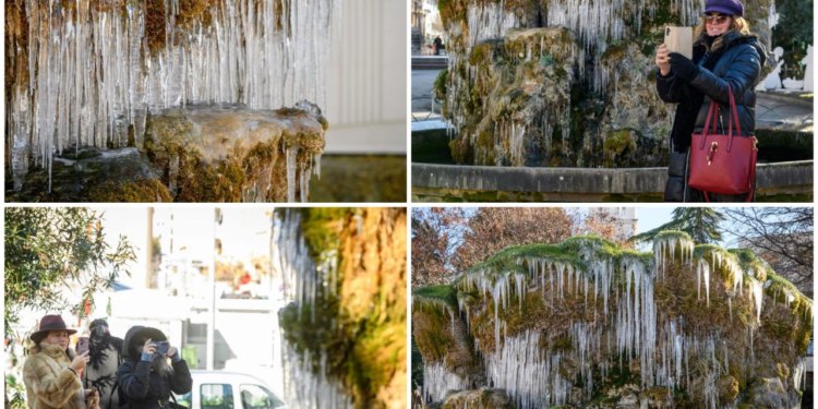 Slobodna Dalmacija – Niske temperature zaledile fontanu u centru Šibenika; pogledajte idilične zimske prizore