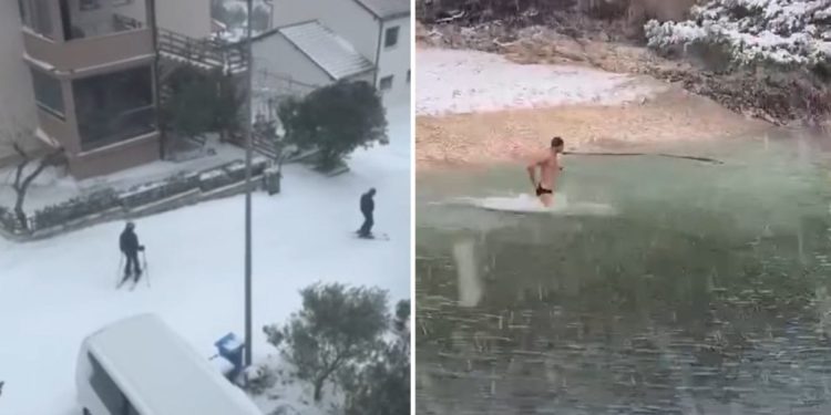 U Rapcu se neki skijaju, dok se drugi istovremeno kupaju!