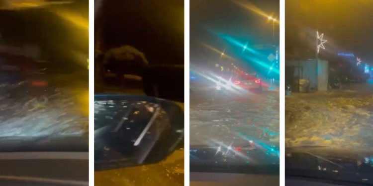 VIDEO Dalmatinski grad potopila obilna kiša. Iz šahtova izbija voda – vozači se jedva probijaju