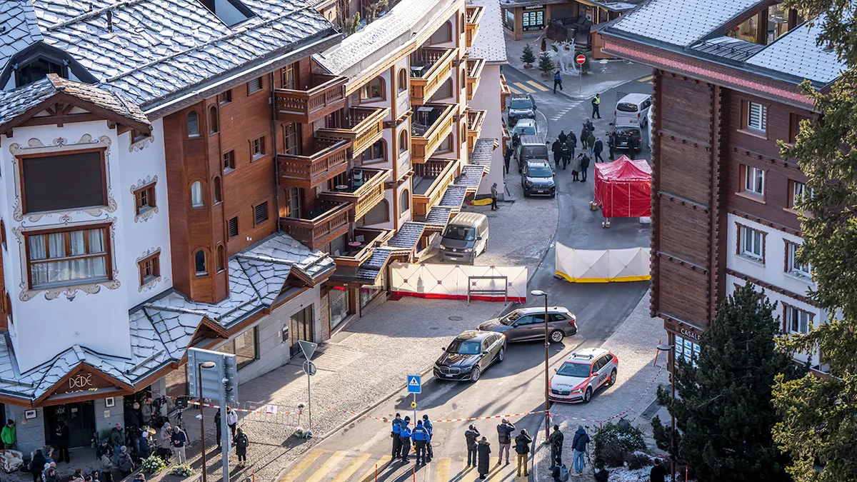 Područje oko bara u kojem je izbio požar u Švicarskoj