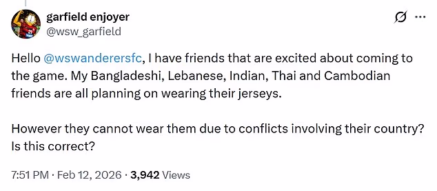 Ovaj nogometni obožavatelj ostao je zaprepašten nakon što je pročitao o uvjetima Wanderersa za navijače tijekom Multikulturalne runde na stadionu Commbank