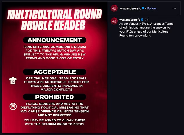 Western Sydney potvrdio je inicijativu koju vodi klub u četvrtak putem svojih kanala društvenih medija (na slici, ono što je objavljeno na X)