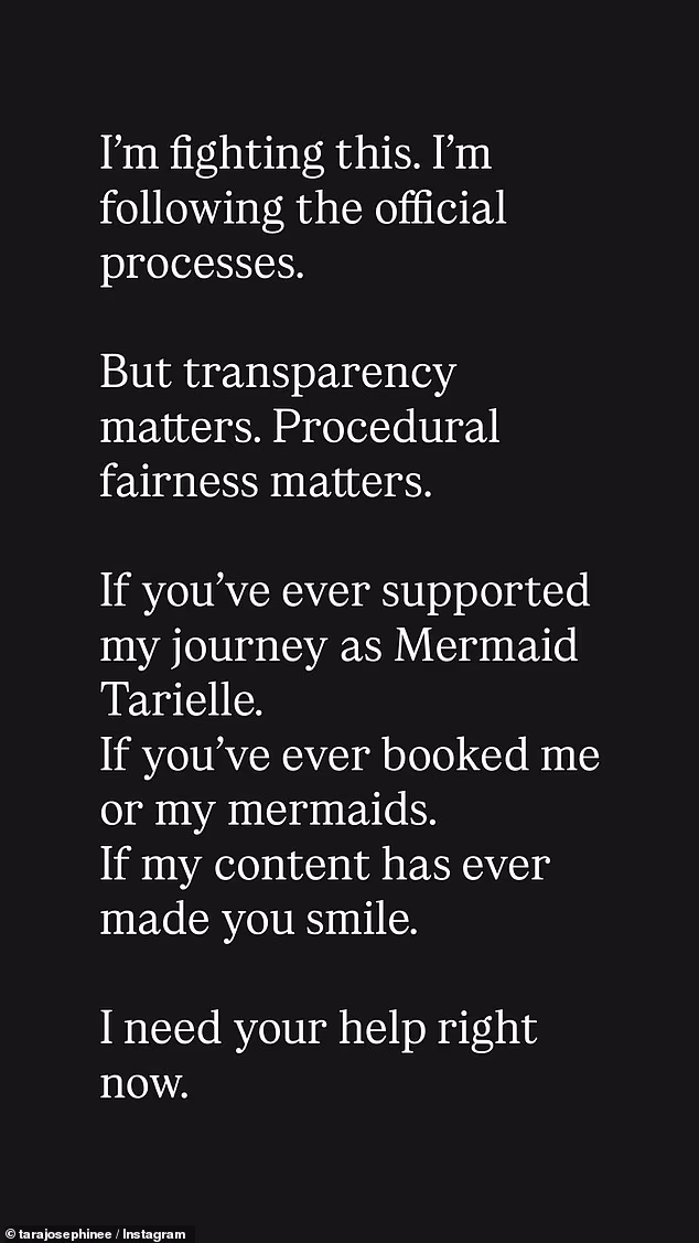 Tara je završila svoje objave uvjeravajući pratitelje da će se 'boriti' da vrati svoju poslovnu stranicu, rekavši da su 'transparentnost' i 'proceduralna pravednost važni'