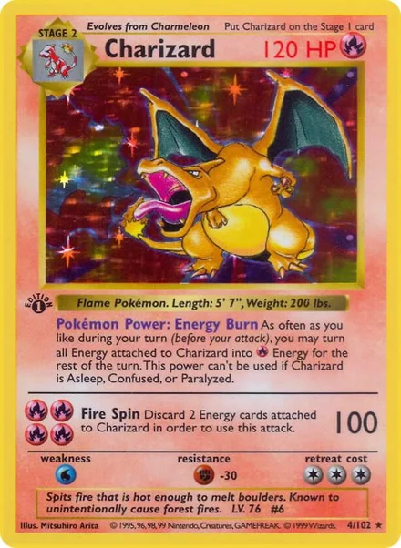 Charizard - 1999. 1. izdanje Shadowless Base Set