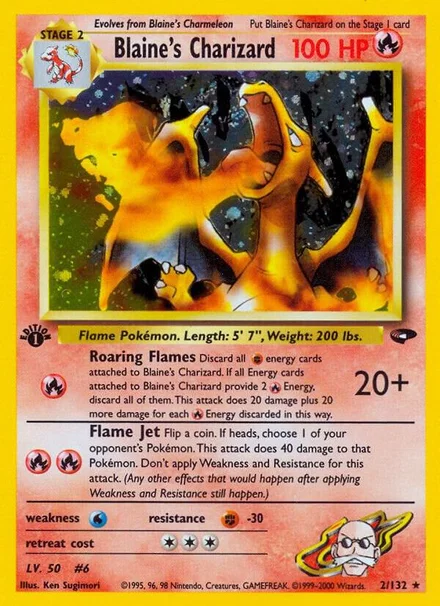 Blaine's Charizard (Gym Challenge 1st Edition #2)