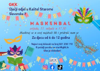 Dječji maskenbal u Dječjem odjelu Gradske knjižnice Kaštela u srijedu 11. veljače