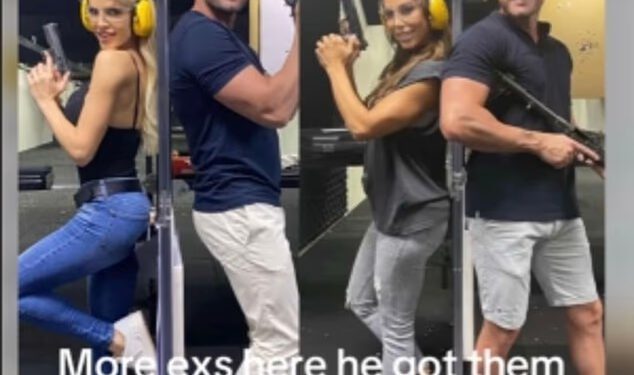 Novi suprug Katie Price Lee Andrews OPET je optužen za kopiranje od strane svoje bivše zaručnice jer je podijelila identičnu njegovu fotografiju na spoju u streljani s dvije različite žene