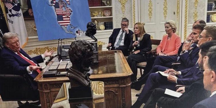 Trump pokazuje globalne mišiće nakon poluvremena Bad Bunnyja u jednoj Americi s kartom širenja SAD-a