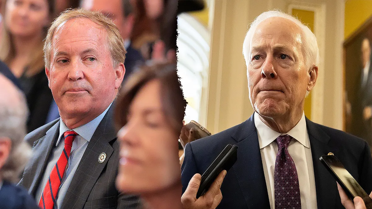 Teksaški državni odvjetnik Ken Paxton i senator John Cornyn, R-Texas