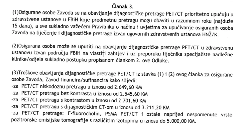 pet ct cijene