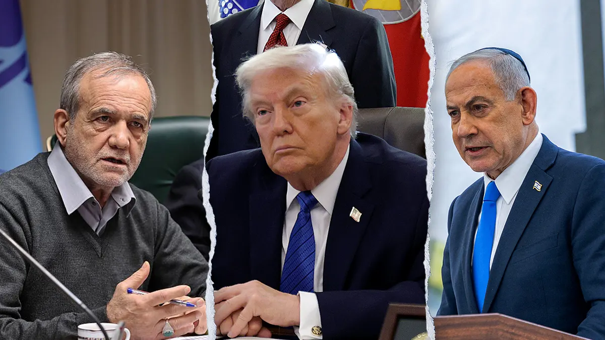 Masoud Pezeshkian, Donald Trump i Benjamin Netanyahu