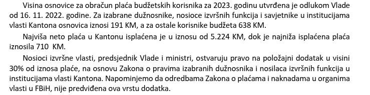 Povećanje plaća HNŽ