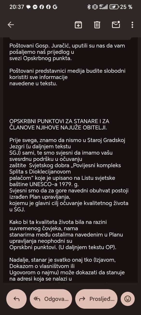 stara gradska jezgra dopis punktovi  1