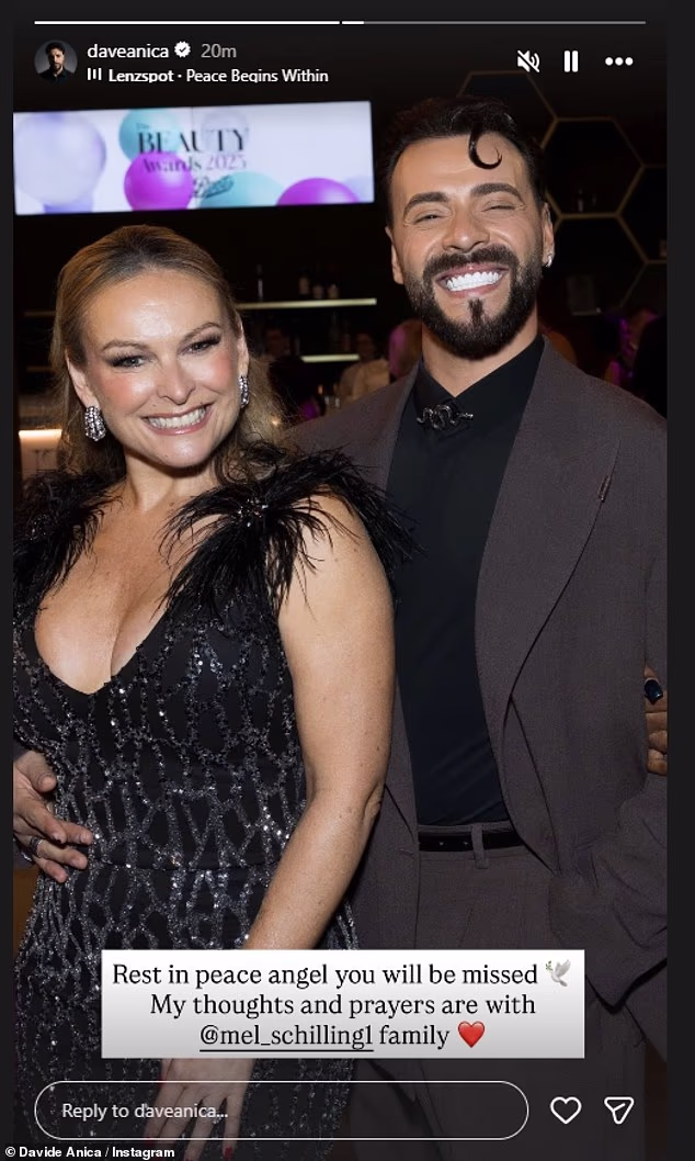 Zvijezda MAFS-a Davide Anica, koja se pojavila u desetoj britanskoj seriji serije, podijelila je fotografiju Mel na Instagramu s natpisom: 'Počivaj u miru anđele'